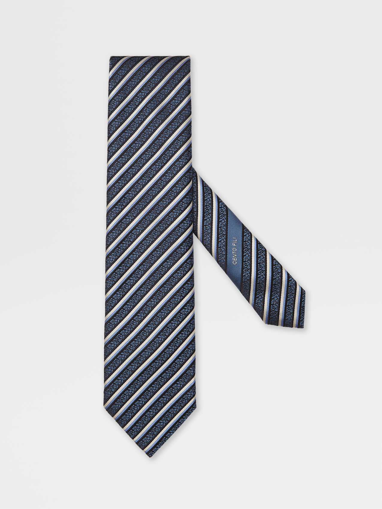 Teal Blue CENTO FILI Silk Tie